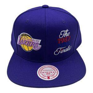 NWT Mitchell & Ness‎ Los Angeles Lakers 1987 NBA Finals Snapback Hat Cap Purple